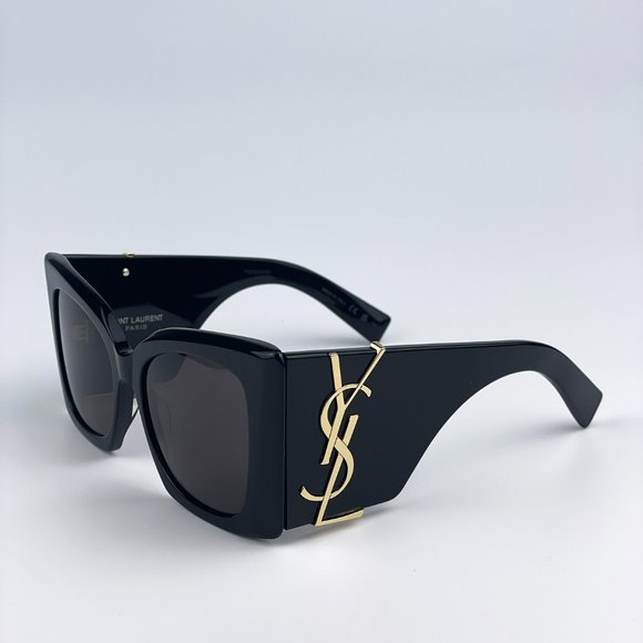 Saint Laurent SLM119 BLAZE 001 Sunglasses Black Grey Oversized Cat Eye Women - Picture 11 of 15